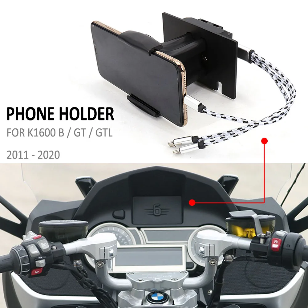 K 1600 B GT GTL Motorcycle GPS Phone Navigation Bracket USB Charger Holder Mount Stand For BMW K1600GTL K1600GT K1600B 2011-2020 