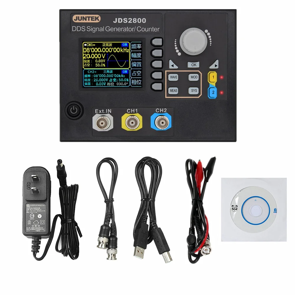 

JDS2800 60MHz Dual-channel Function Signal generator AC100-240V DDS Function Arbitrary Waveform Pulse Generator