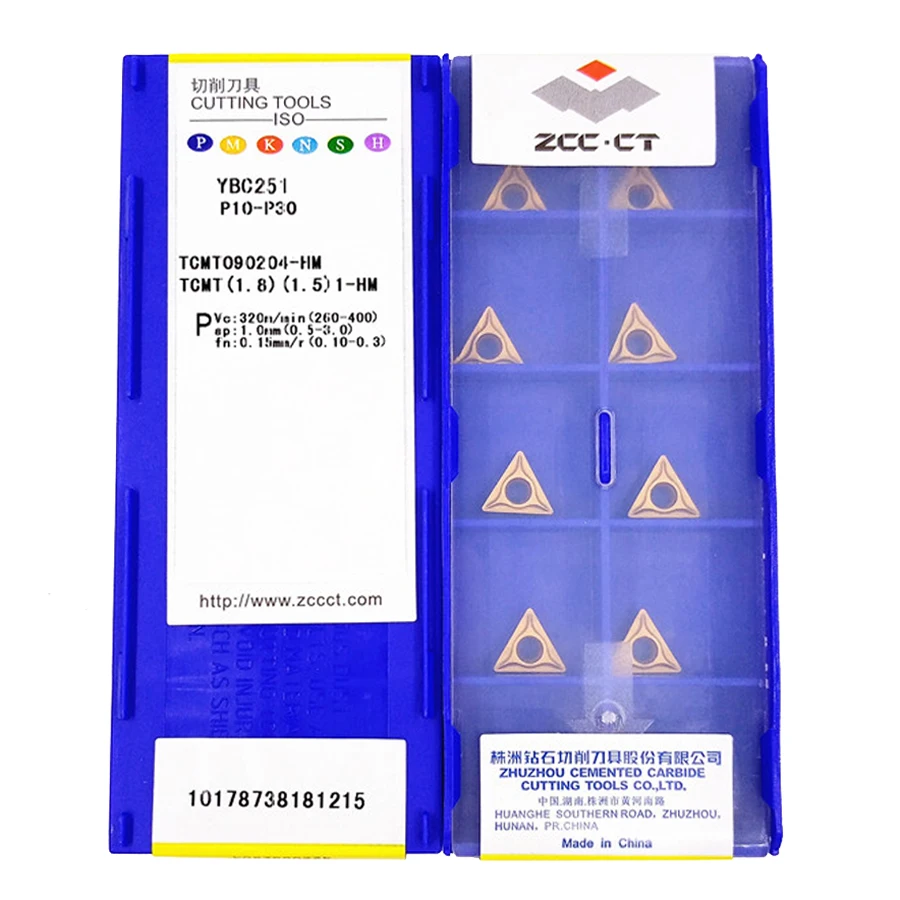 ZCC.CT TCMT090204 TCMT090208 TCMT110204 TCMT110208 TCMT16T304 TCMT16T308 TCMT16T312 YBC251 Carbide Insert TCMT Inserts