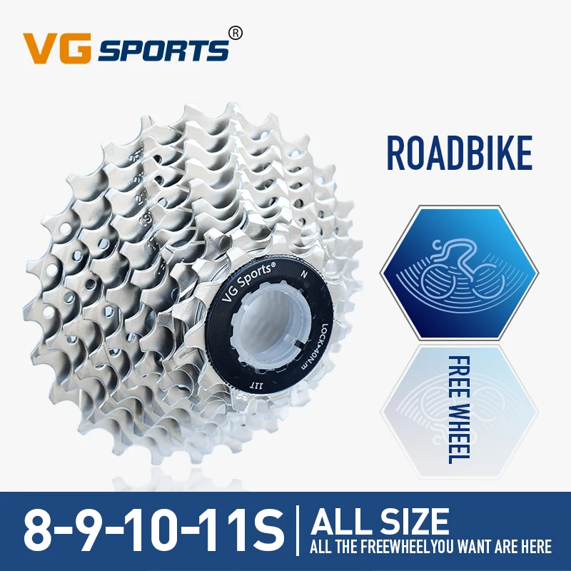 VG Sports 8 9 10 11 Speed Velocidade Bicycle Freewheel Road Bike Cassette Freewheel 11-/25T/28T/32T/36T Bike Sprocket Bike Parts