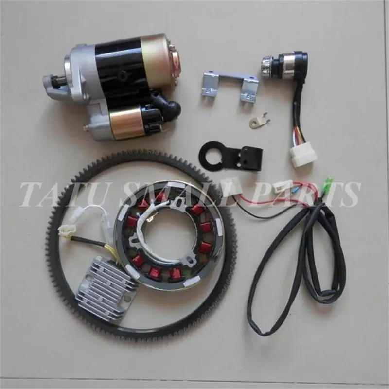 

ELECTRIC START KIT FOR CHINESE 186F 9HP DIESEL TILLER 5KW GENERATORS STARTING STARTER MOTOR TOGGLE SWITCH FLYWHEEL CHARGE COIL