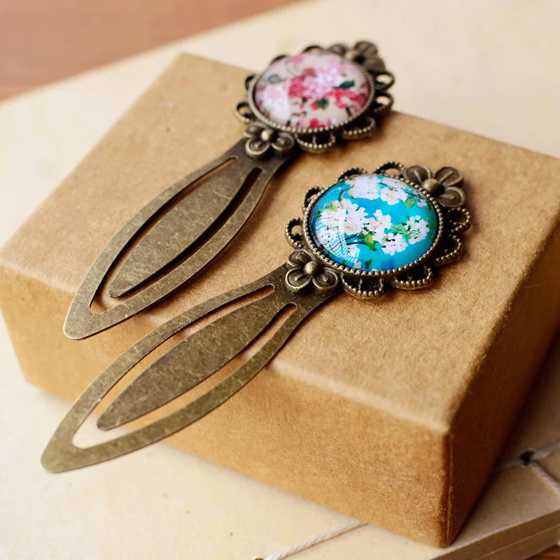 1 Pcs Vintage Metal floral Bookmark Three color metal alloy Lace Creative Book Mark For Teacher Gift School Stationery