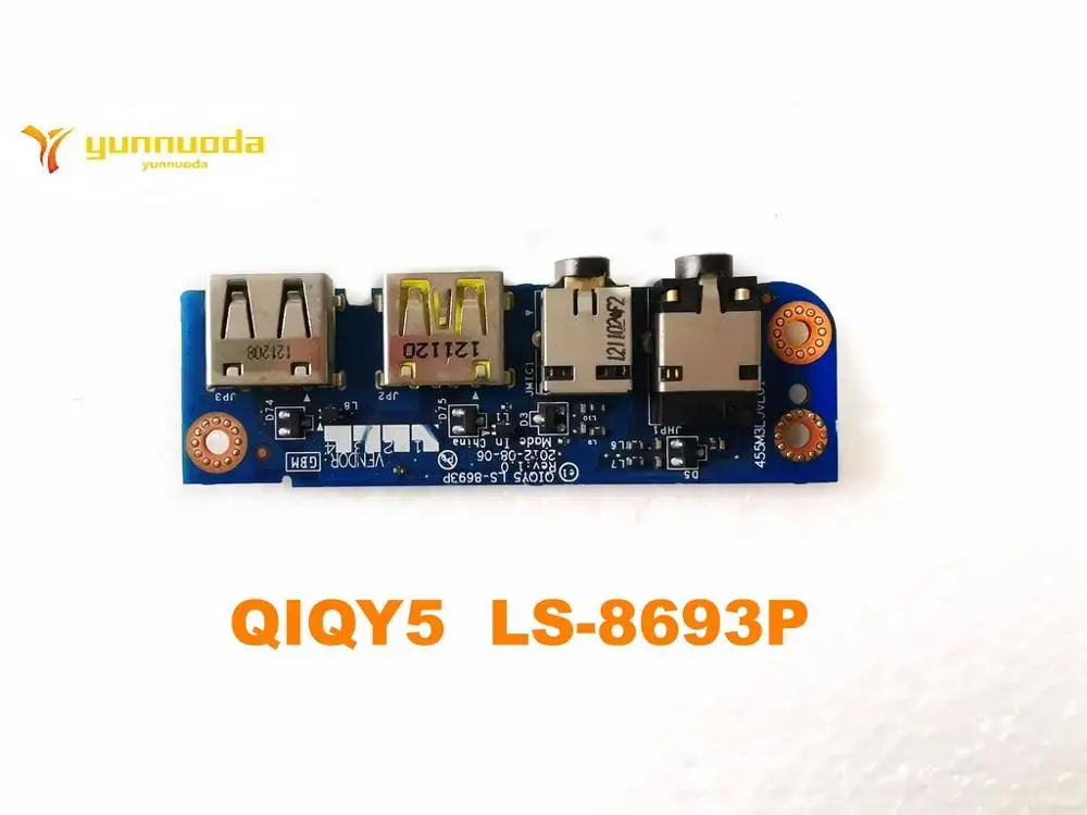 Original For Lenovo IdeaPad Y400 Y410P USb Port Board Audio Jack Board QIQY5  LS-8693P tested good free shipping