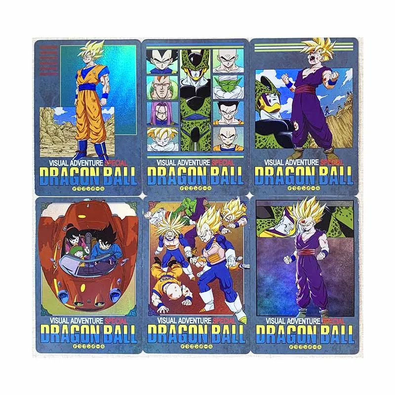 Juego de cartas de Dragon Ball Z, cartas de batalla de superhéroes Saiyan especiales, superinstinto, Goku, Vegeta, 6 unidades por Set