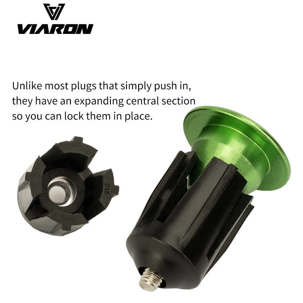 Bike Handlebar End Plugs Grip cups parts Aluminum Alloy Accessories for MTB mountain bike handle bar by VIARON 1 pair