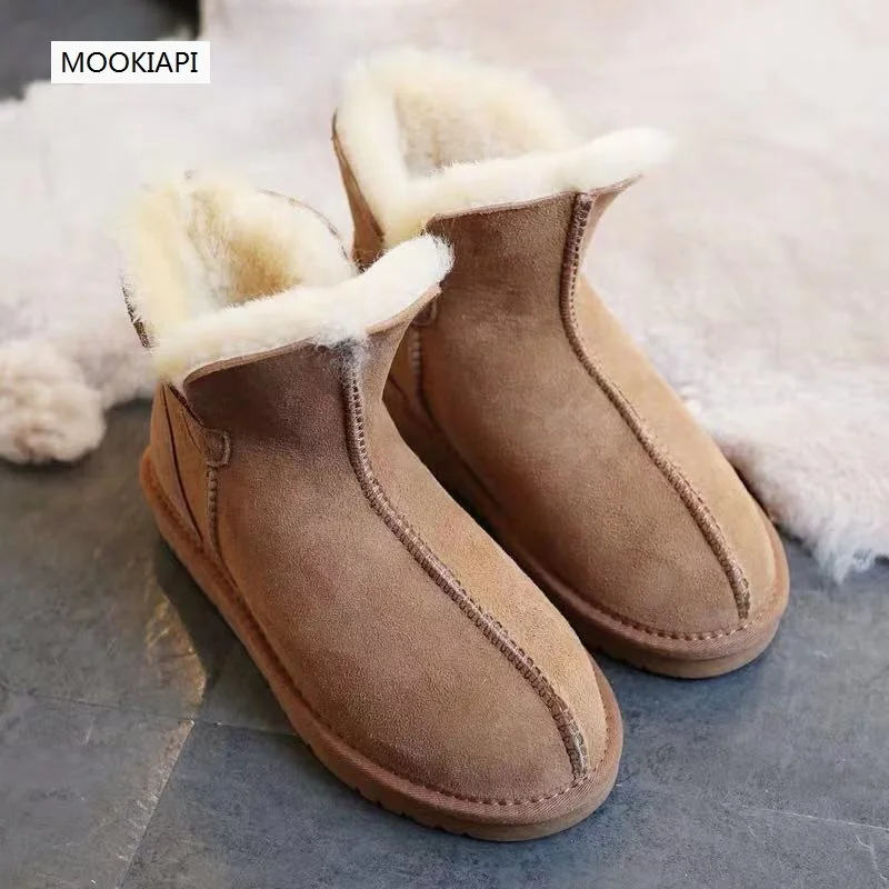 In 2019, Australia\'s latest high-quality snow boots, real sheepskin, 100% natural wool, pure-color women\'s shoes, free delivery.