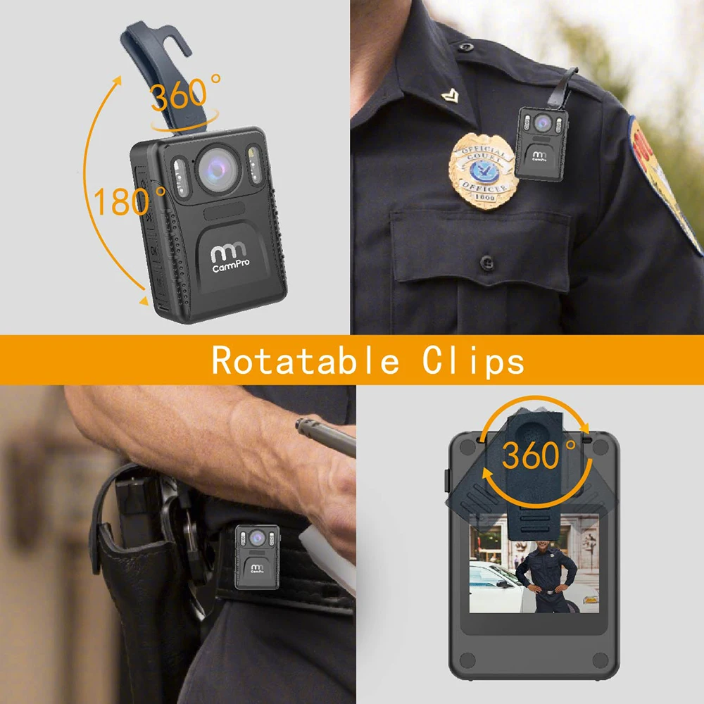 Камера полицейская CammPro M1n, UHD 1440P, высокоэффективное кодирование, память 64 ГБ, ночное видение, водонепроницаемая
