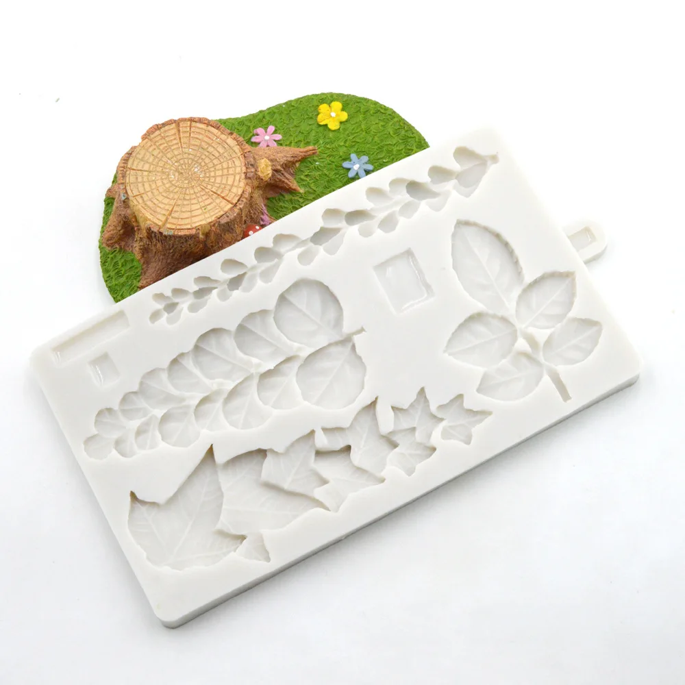 Succulent Ivy Rose Eucalyptus Leaves Silicone Mold Trailing Mould Fondant Cake Decorating Tools Sugarcraft Flower Tools K891