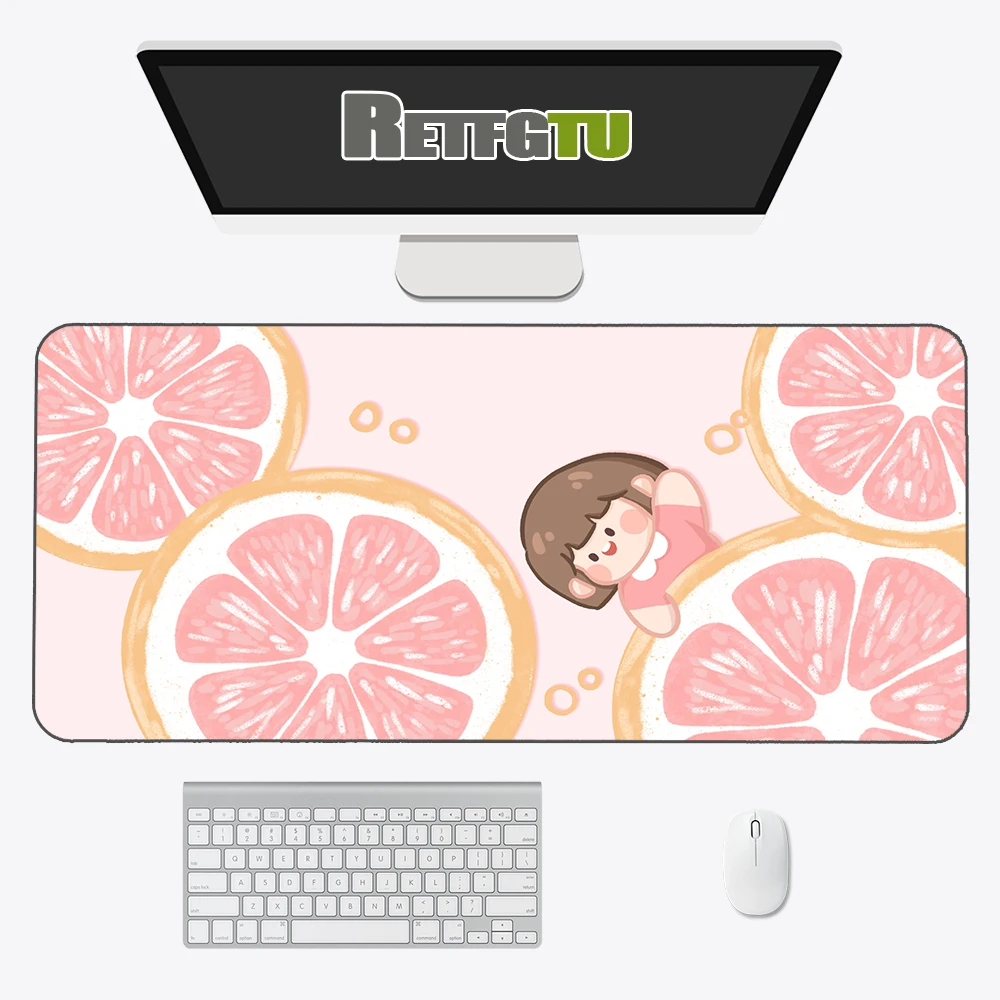 Grande padrão de frutas dos desenhos animados gaming mouse pad computador gamer teclado tapete do mouse mesa almofadas de escrita para computador 90x40cm