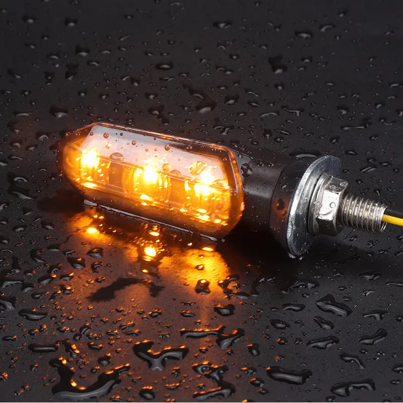M8 دراجة نارية LED بدوره أضواء الإشارة السهم العنبر الوامض ضوء وماض 12 فولت موتو مؤشر للدراجة الترابية هوندا سوزوكي كاواساكي