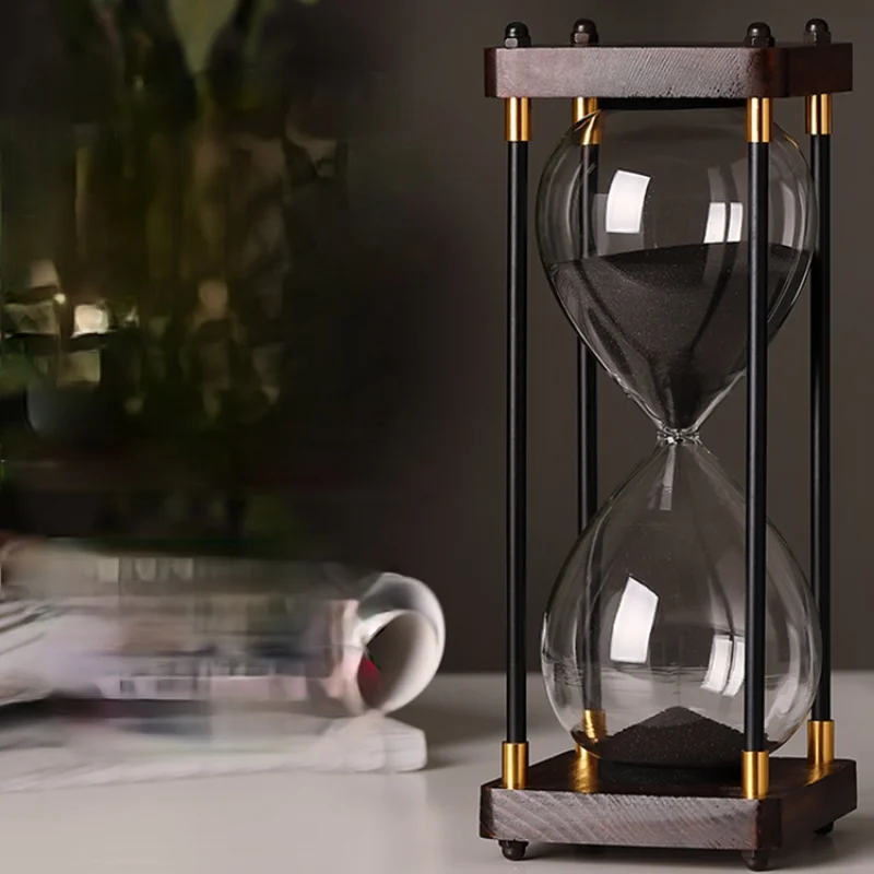 European retro time leaking hourglass timer ornaments for children 30 minutes 60 minutes home living room decorations anti-fall