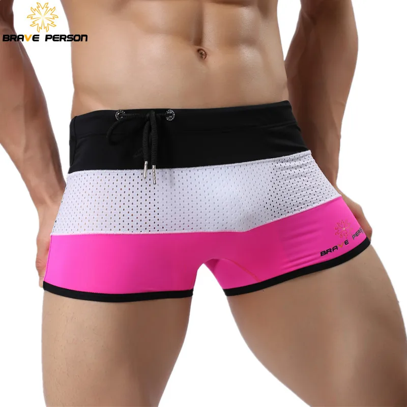 BRAVE PERSON Brand Men Swimwear Trunks Sexy Swimming Shorts Trunks Boxer Shorts Male Swimsuits Surf Board Beach Shorts B1009