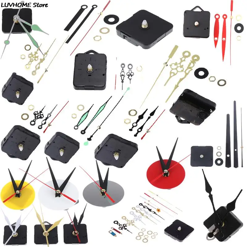 Silent large wall Quartz Clock Movement Mechanism Black & Red Hands Repair Tool Parts Kit DIY Set Drop Shipping