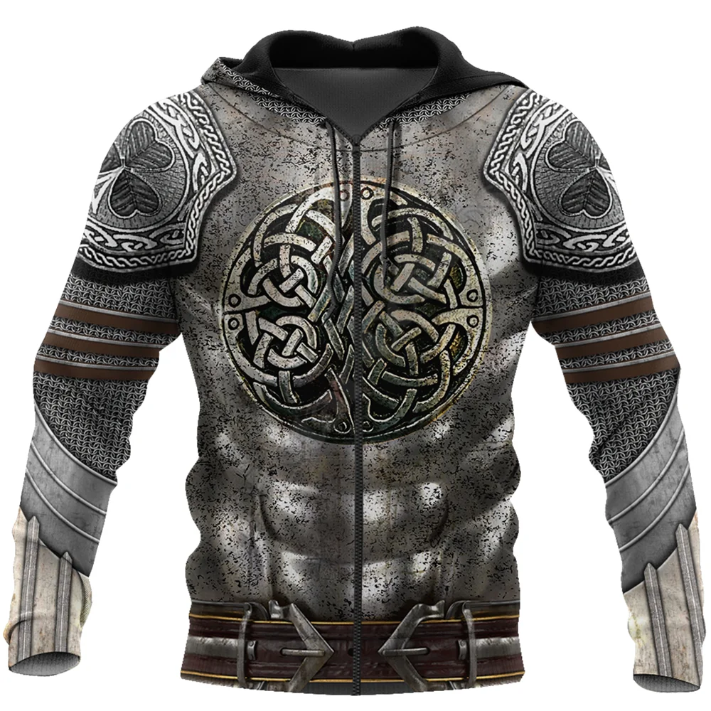 Lithuania Armor Knight Warrior Chainmail 3D Printed hoodies Sweatshirt zipper hoodies women For men Pullover Cosplay costumes