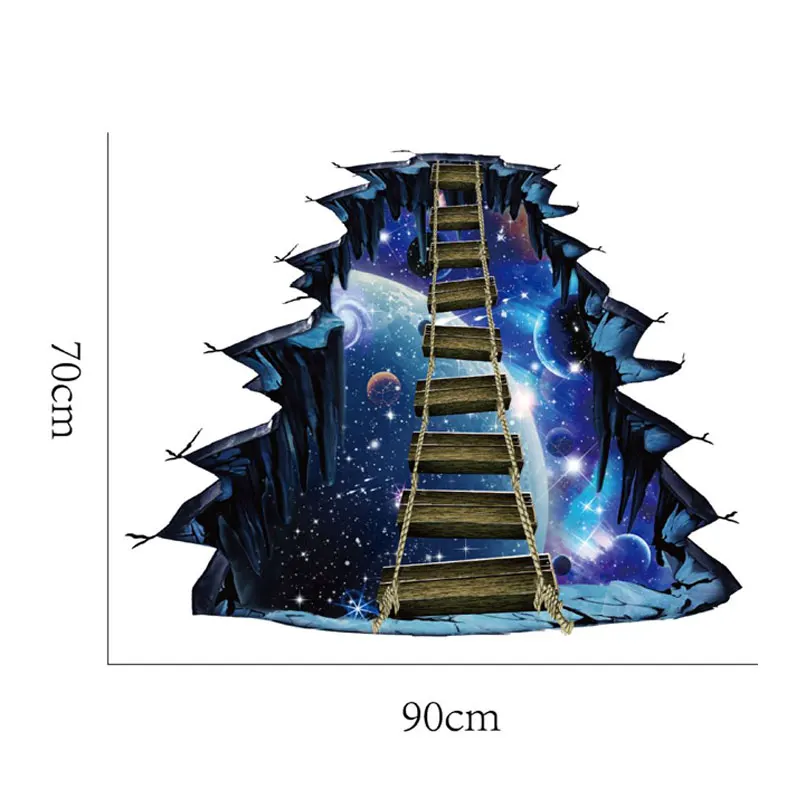 European Wallpaper 3D Wall Sticker Galaxy Star Bridge Home Decor Wall Stickers Removable Decals for Living Room Floor Wall paper