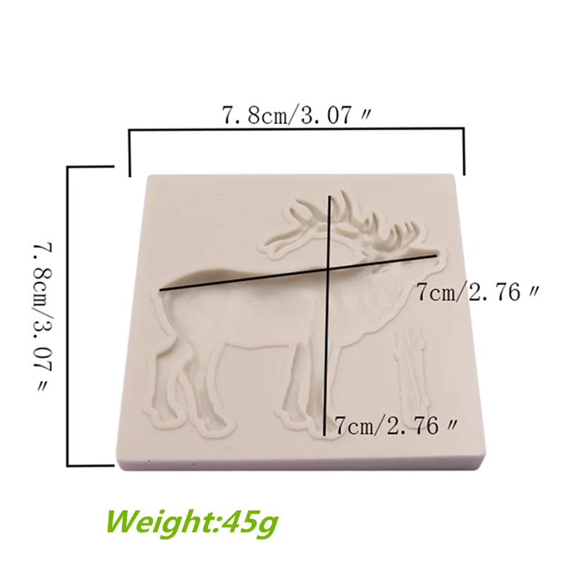 Christmas Deer Shape Silicone Mold DIY Epoxy Series Cake Baking Decoration Chocolate Elk Resin Moulds