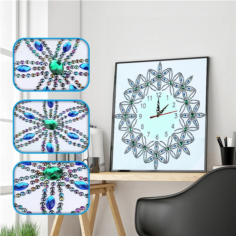 Żywe Rose Peacock motyl zegar ścienny i diament malarstwo Cross Stitch Diy diamenty haft mozaiki ścienne sztuki dekoracji wnętrz