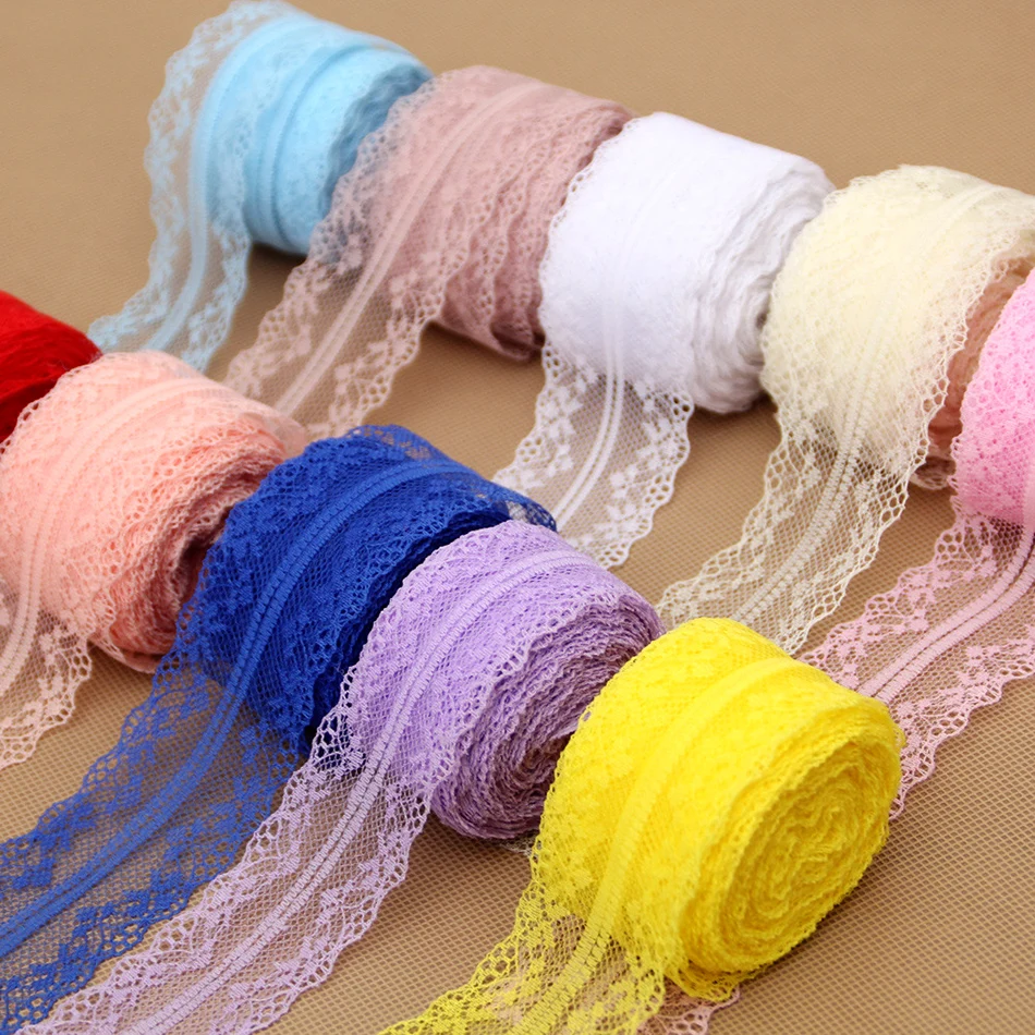 10 Yards/lot Wedding Cotton Lace Trim Crafts DIY White Sewing Lace Fabric Ribbon Handwork Embroidery Home Party Decoration 40mm