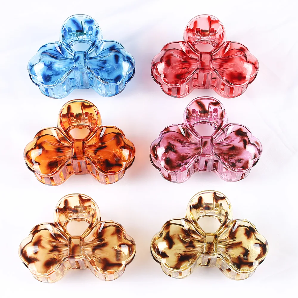 Jepit Rambut Besar Ujung Alat Mandi Macan Tutul Jepit Rambut Wanita Perempuan Jepit Rambut Jepit Rambut Kepiting Busur Plastik Aksesori Rambut Jepit Rambut