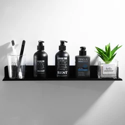 Bathroom Shelf 20-60cm Modern Matt Black Bathroom Shelves Kitchen Wall Shelf Shower Bath Storage Rack Bathroom hardware