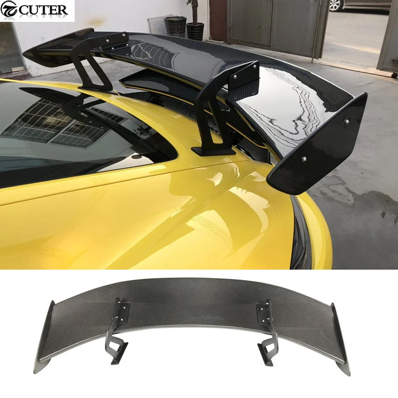 

718 Gt4 Style Carbon Fiber Rear Spoiler Frp Unpainted Rear Wing for Porsche Boxster Cayman 718 Gt4 Style