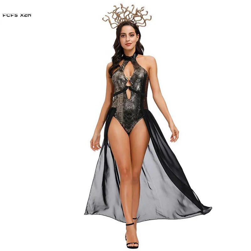 Ancient Greek Mythology Women Medusa Cosplay Female Halloween Kraken Costumes Carnival Purim Nightclub Bar Role Play Party Dress