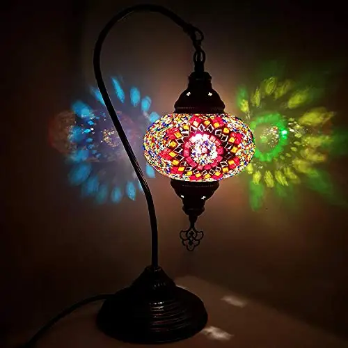 Turkish Lamp/Moroccan Lamp Tiffany Style Glass Desk Table Lamp - MC-A2 17cm