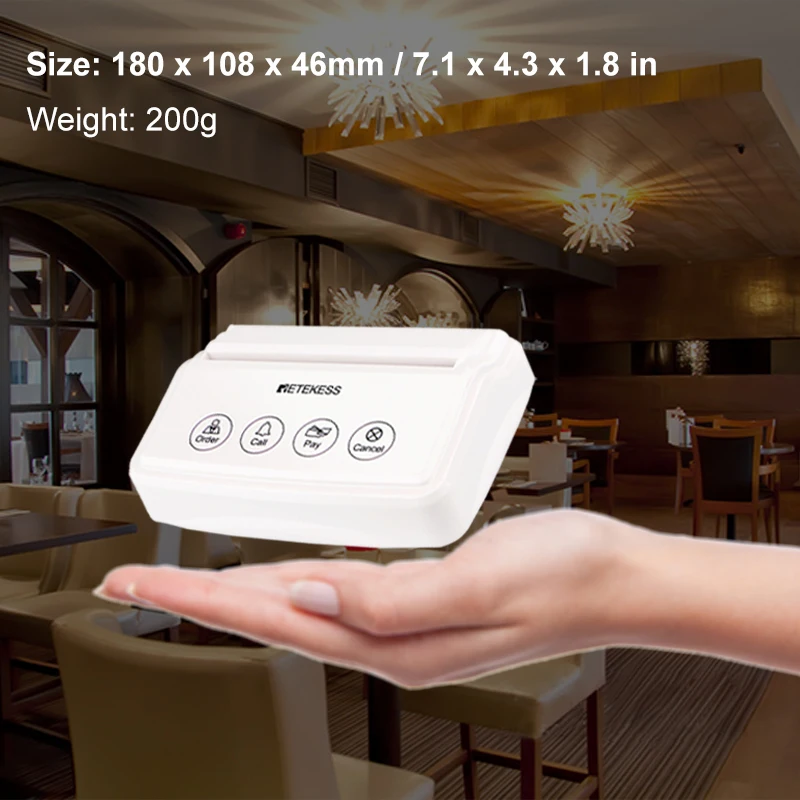 RETEKESS TD001 Wireless Table Card Pager White Four Key Transmitter Button For Tea Coffee Bar Calling System ASK 433MHz F9456B