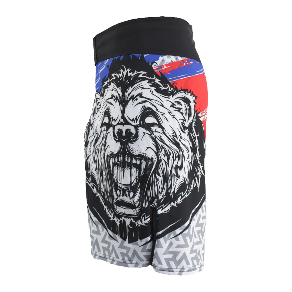 SOTF MMA Wolf Geometric Breathable Printing Fighting Shorts Muay Tha Kickboxing Shorts Cheap Sanda Pants Boxing mma Short Men