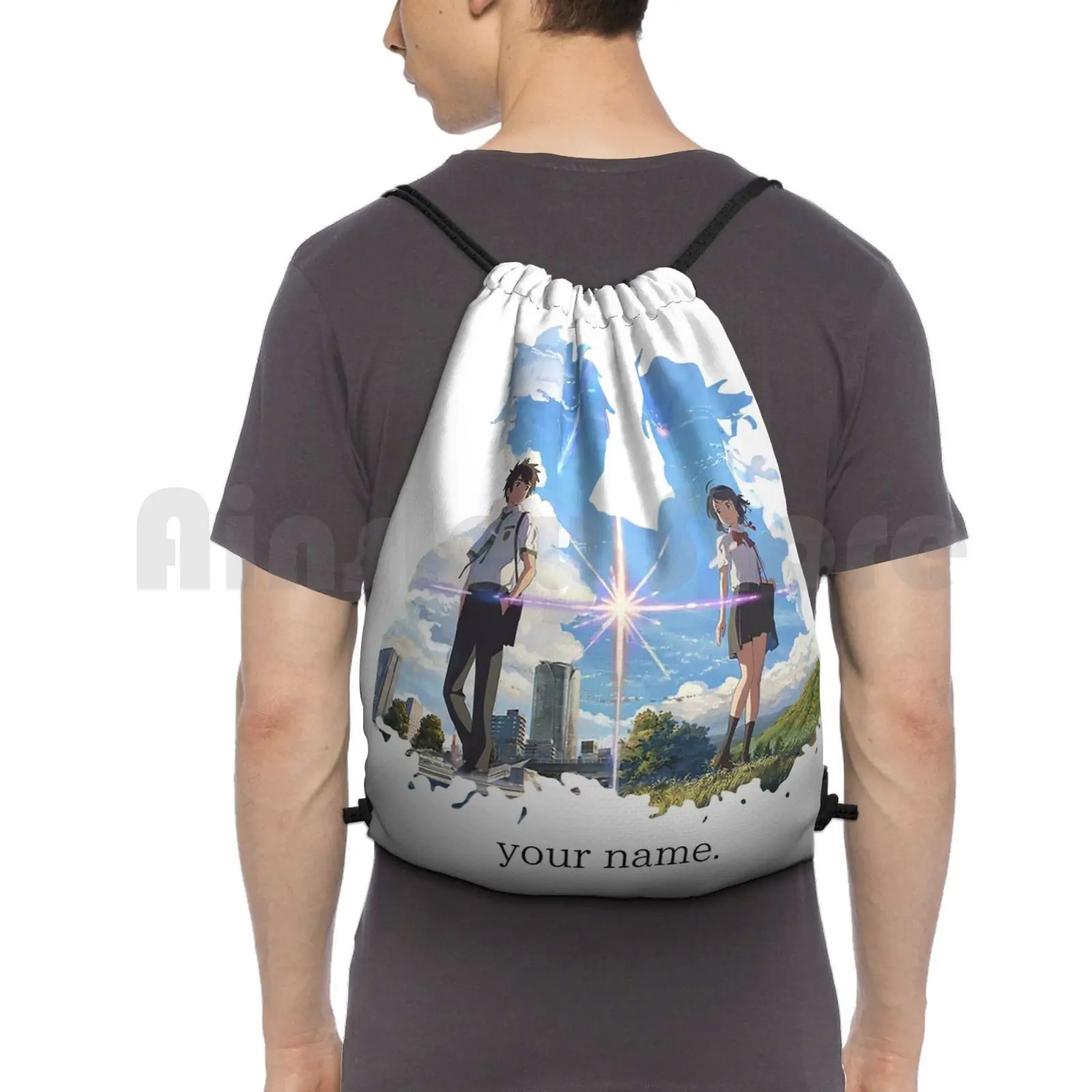 Kimi No Na Wa Your Name. Backpack Drawstring Bag Riding Climbing Gym Bag Kimi No Nawa Your Name Mitsuha Kuchimizake Taki