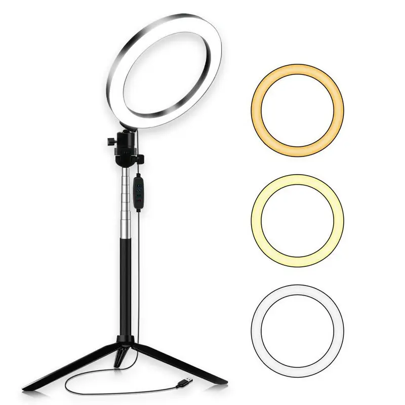 

8" Dimmable LED Studio Ring Light w/Stand Makeup Phone Photography Video Camera Selfie Live stream portrait fill lighting 20CM