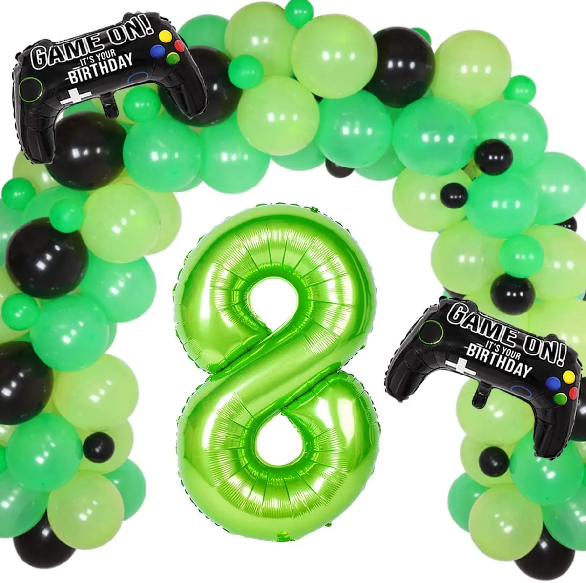 

Video Game Birthday Party Decoration Balloon Garland Kit Game Controller Balloon for For Boys Eight 8 Year Old Birthday Supplies