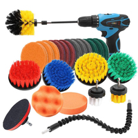 Electric Drill Brush Accessories, Car Wash Brush, Car Polisher, Kitchen Cleaning Kit, Toilet Cleaning Tools, 24Pcs Set