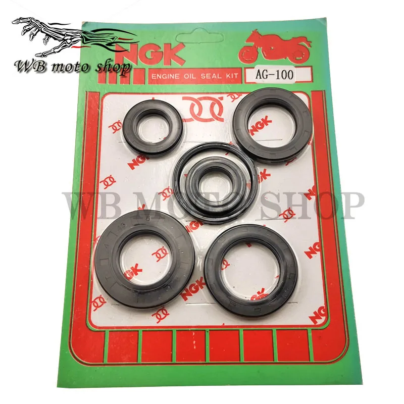 scooter moped AG50 AG100 V100 full complete engine oil seal rubber crankshaft gear shaft seal for Suzuki 50cc 100cc AG 100 parts