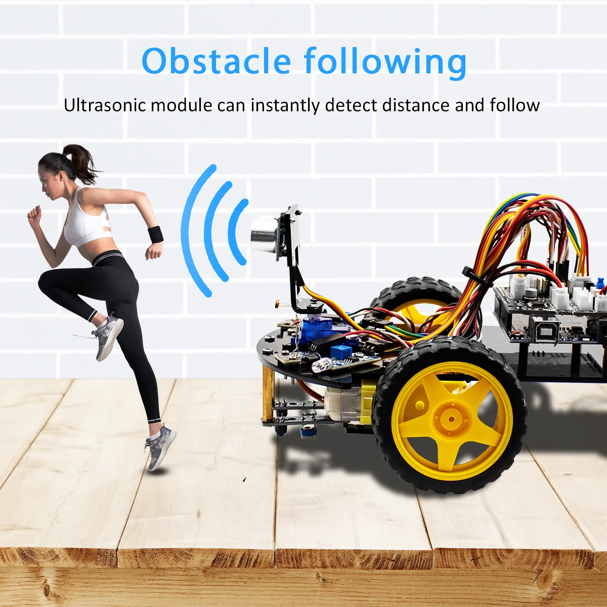 LAFVIN-Robot inteligente para Arduino 2WD, Kit de chasis mejorado V2.0, STEM, programación gráfica, con Tutorial