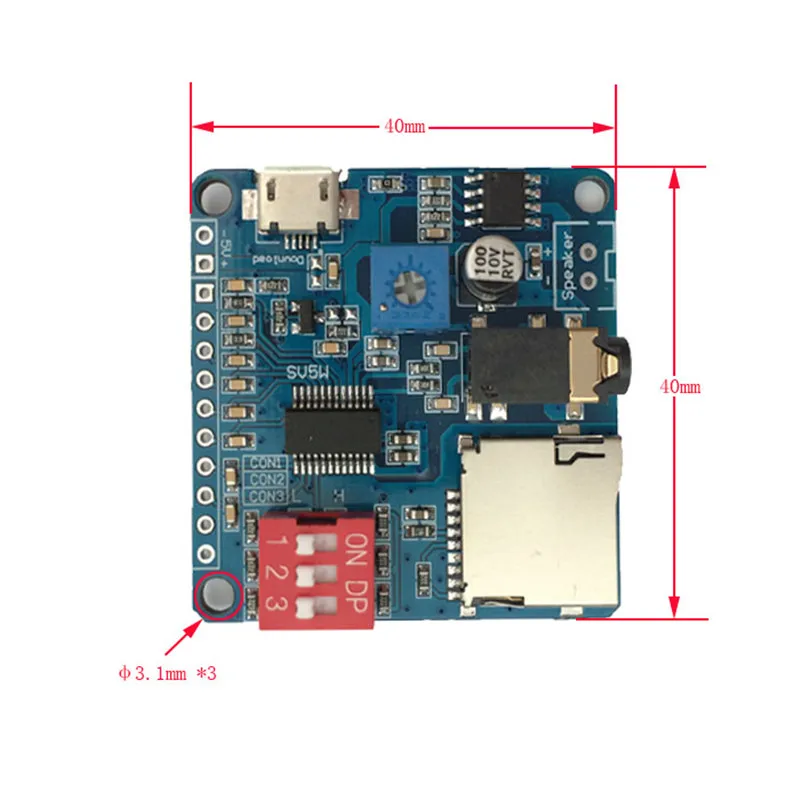 

Voice Playback Module MP3 Player Trigger Serial Port Control DY-SV5W