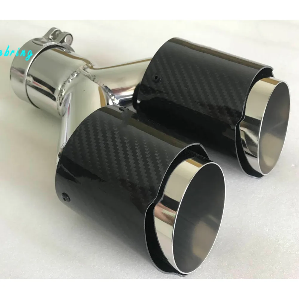 1 PC Car Modification  for   Universal Dual Automobile exhaust pipe Muffler tip 3 Series  universal exhaust car