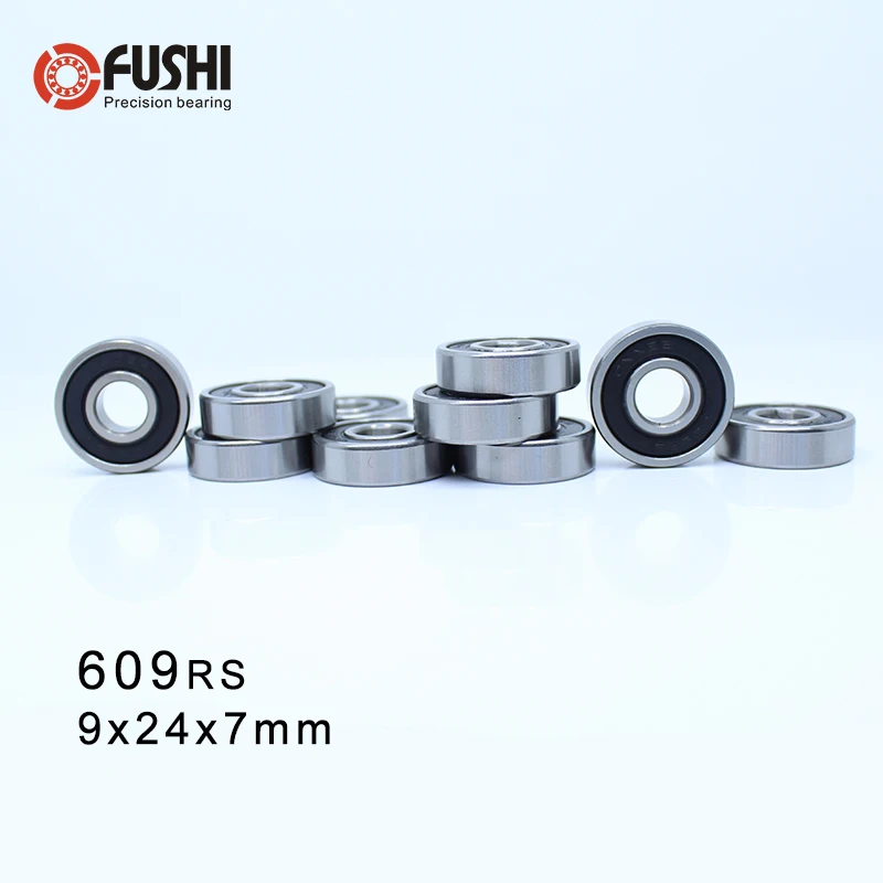 609RS Bearing ABEC-5 10Pcs 9*24*7 mm Miniature Sealed 609-2RS Ball Bearings 609 2RS