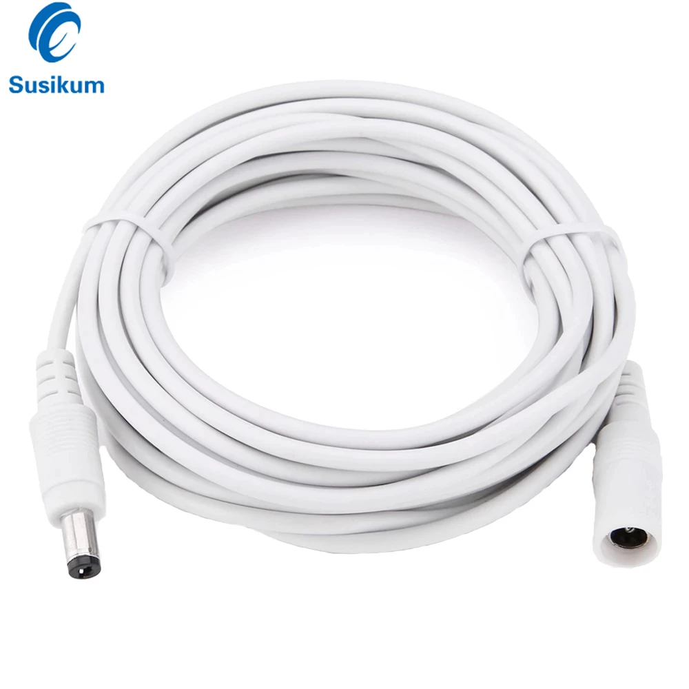 Przedłużacz zasilacza DC 12V 3M/5M/10M/15M/20M/30M DC męskie złącze żeńskie przedłużacz zasilania do kamery bezpieczeństwa CCTV