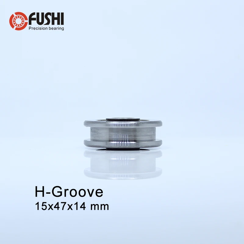 H Sulco Rolamento (1 PC) 15 * H6 47*14mm Aço Rolamento de Rolos/3 H10/3 trilho de Guia de Slides Rolamentos de Roda U polia