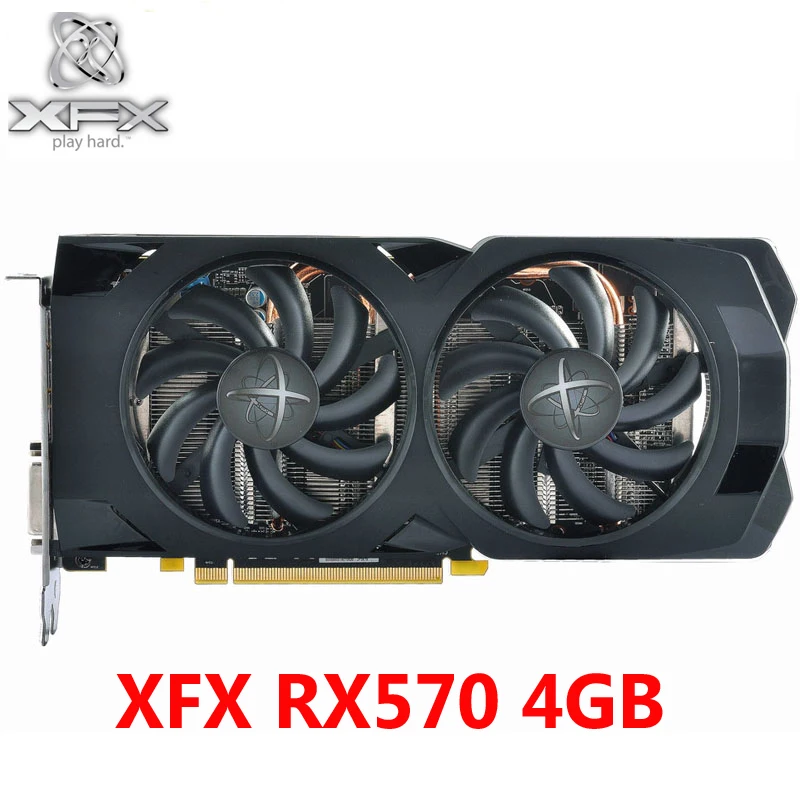 Tarjetas gráficas XFX RX 570 4GB 256Bit GDDR5 para AMD RX 500 Series VGA tarjeta de vídeo RX570 4GB DisplayPort HDMI DVI DirectX 12 usadas
