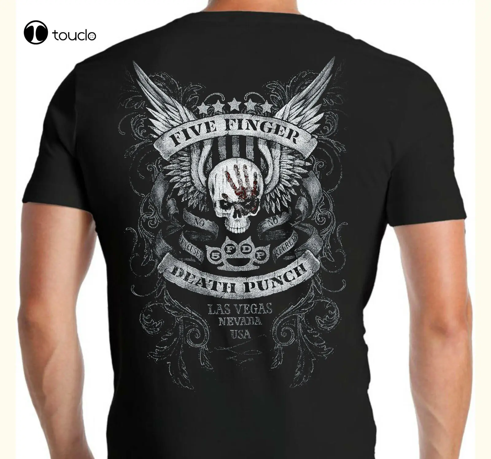 New Five-Finger-Death-Punch T-Shirt Backside 5Fdp Ffdp Rock Band Fan Gift Shirt Cotton T Shirt Custom Aldult Teen Unisex Cotton