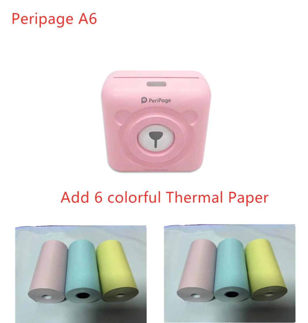 GOOJPRT A6 Inkless Bluetooth Pocket Portable A6 Peripage Thermal Printer Picture Mobile Mini Photo Printer Imprimante Thermique