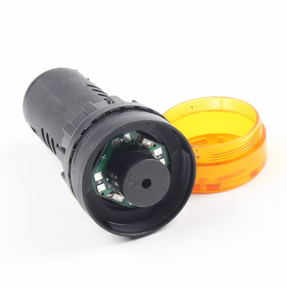 LEDカラフルな点滅ライト,AD16-22SM,12V,24V,110V,220V,22mm,フラッシュ,アクティブサウンド,アラーム,黄色,1個,送料無料