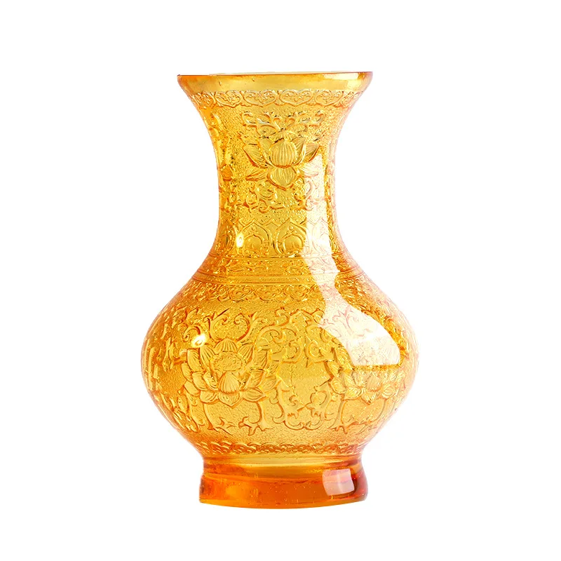 Unique 3D Carved Inside Flower Vase Made for Imperial Palace Luxury Color Glazed Royal Crowning Decor Home Cabinet Lotus Artwork