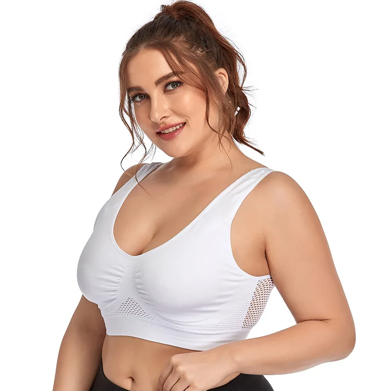 S-XXL XXXL 4XL 5XL 6XL Big Size Sports Bra,Black White Breathable Wire Free Sleep Daily Yoga Bra,Women Padded Sports Top