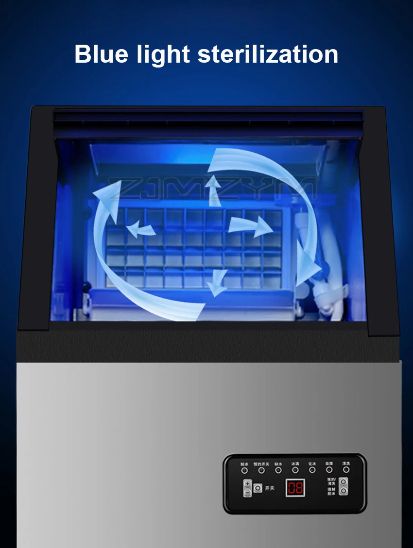 80KG/24H Thương Mại Nhỏ Làm Đá Máy 66 Băng Lưới Inox Gia Đình Tự Động Vuông Kem máy Làm Trà Sữa Shop