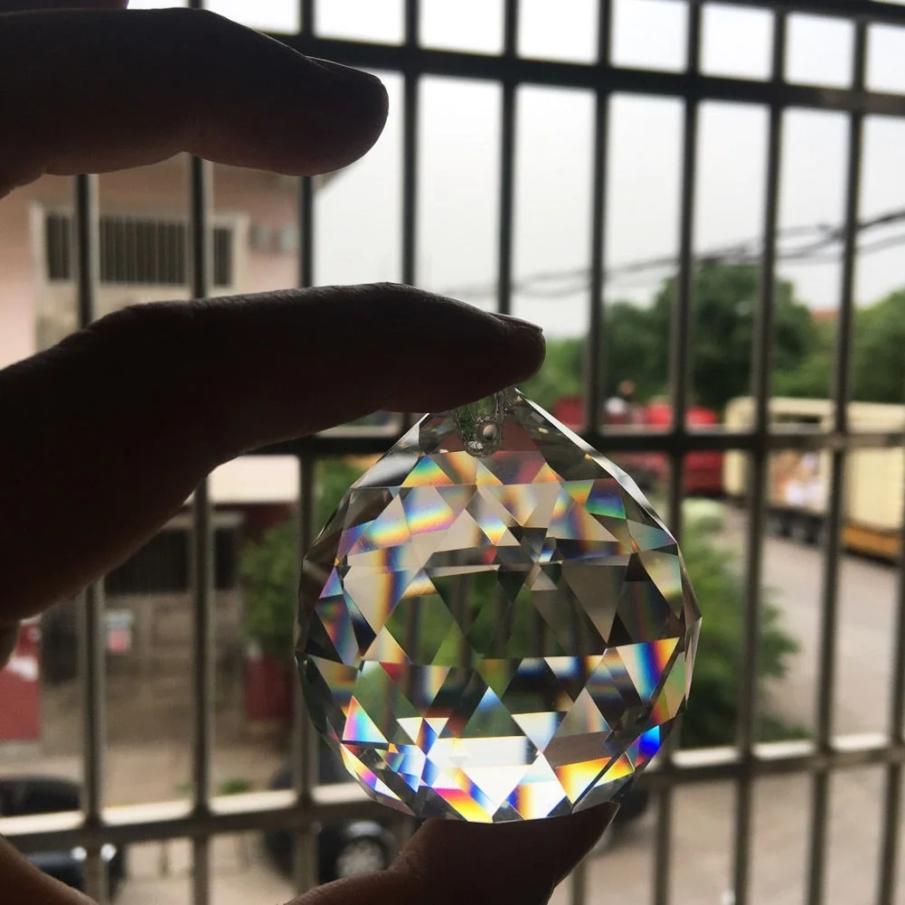 50MM Feng Shui Hanging Crystal Ball Sphere Prism Rainbow Suncatcher Chandelier Pendant DIY Shinning Rainbow Maker