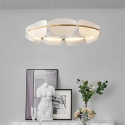 Modern Acrylic LED Chandeliers Living Room Creative Nordic Atmospheric Restaurant Contracted Luxury Iron Art Lighting Fixtures
