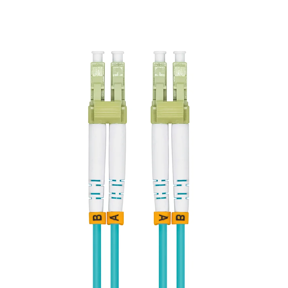 Indoor Armored 20 Meters LC-LC Duplex 10 Gigabit 50/125 Multi-mode Fiber Optical Cable OM3 Aqua 10GB LC to LC Patch Cord Jumper